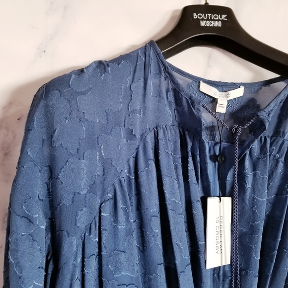 DEREK LAM 10 CROSBY 100% SILK Blue Short Dress - Picture 2 of 11